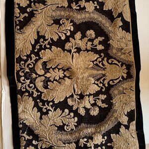 ROYAL VELVET 2 King Pillow Shams Gold Black Brocade Velvet Excellent Condition